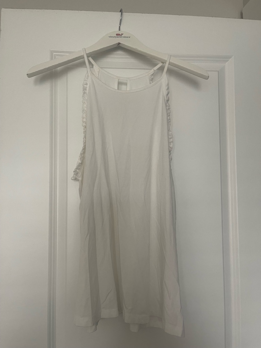 Lilly Pulitzer White Sleeveless Tank Dress with Ruffle Trim
